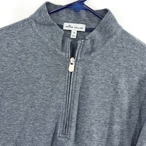 Peter Millar Quarter Zip Pullover Men's Medium Gray Lightweight Golf Casual EUC